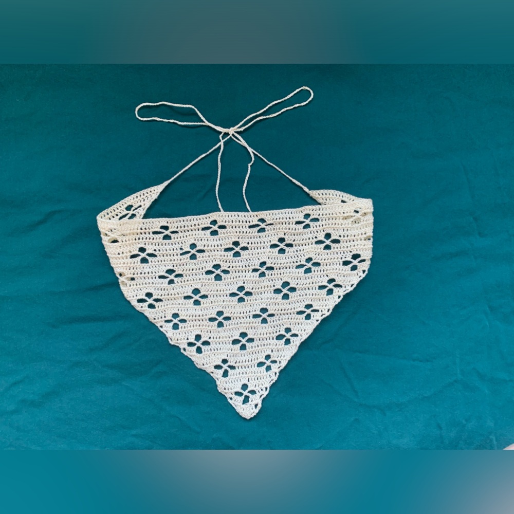 Handmade 🫶🏼 Triangle Bandanna, Crochet Bandanna, 100% Mercerized Cotton